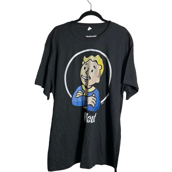VAULT BOY FALLOUT New Short Sleeve Black Crew Neck Graphic T-Shirt Size 3XL - Picture 2 of 5